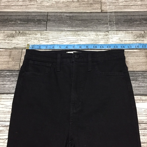 Madewell 11” Roadtripper Jeans Women’s 27 Black Denim Stretch Ankle Zippers - Picture 4 of 10